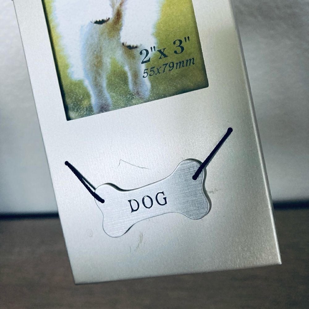 Silver Dog Bone Charm Mini Picture Frame - Picture 2 of 3